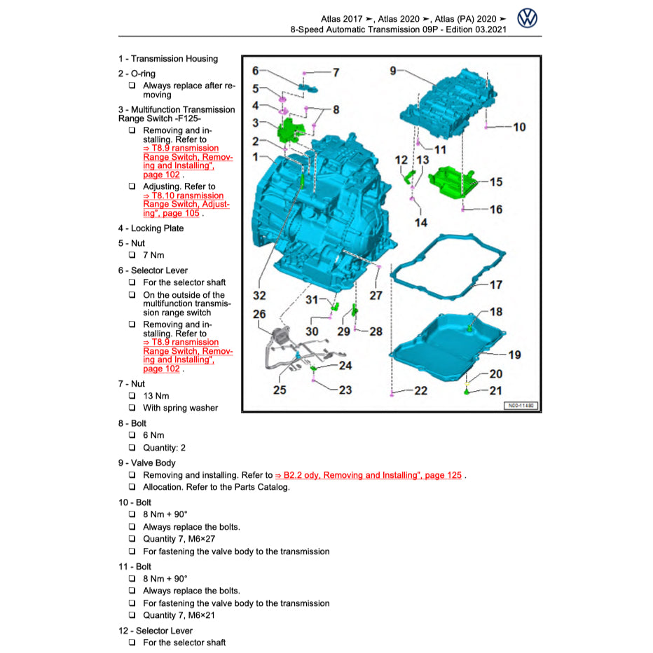 VW ATLAS (2O17-2024) SERVICE WORKSHOP MANUAL - Image 8