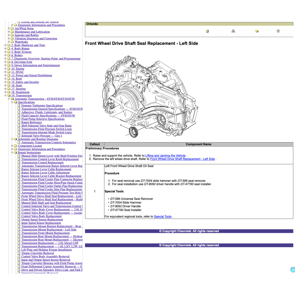 CHEVROLET ORLANDO (2011-2014) SERVICE WORKSHOP MANUAL - Image 5