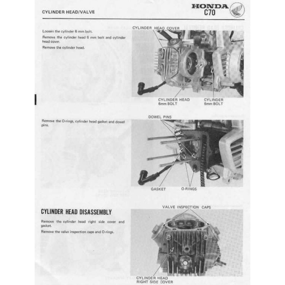 HONDA CUB70 C70 (1970-1991) SERVICE WORKSHOP MANUAL + PARTS CATALOGUE + OWNER'S MANUAL - Image 6