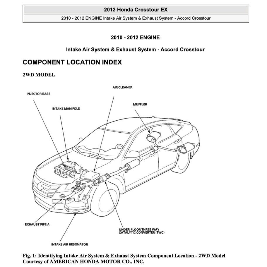 HONDA CROSSTOUR TF1/2 (2010-2015) SERVICE WORKSHOP MANUAL - Image 6