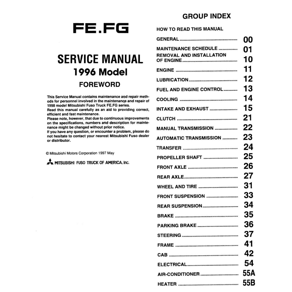 MITSUBISHI FUSO CANTER FE/FG/FH/FK/FM (1996-2004) SERVICE WORKSHOP MANUAL - Image 3