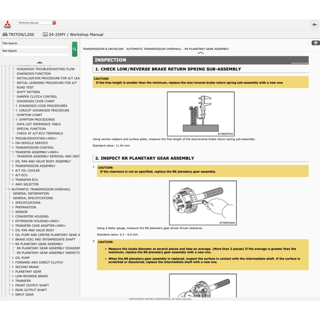 MITSUBISHI TRITON L200 LA/LB/LC (2024+) ONLINE SERVICE WORKSHOP MANUAL - Image 8