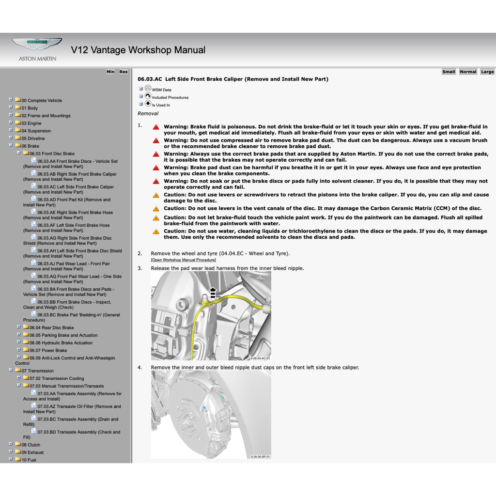 ASTON MARTIN V12 VANTAGE (2009-2018) SERVICE WORKSHOP MANUAL - Image 7