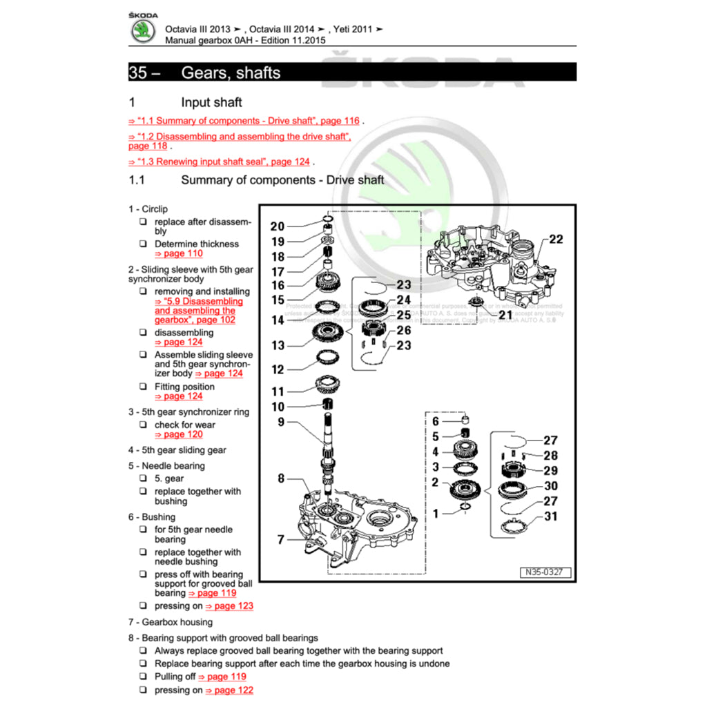 SKODA YETI 5L (2009-2017) SERVICE WORKSHOP MANUAL - Image 9