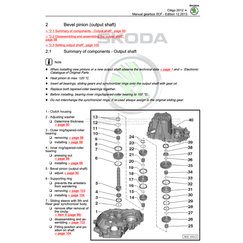 SKODA CITIGO (2011-2020) SERVICE WORKSHOP MANUAL - Image 8