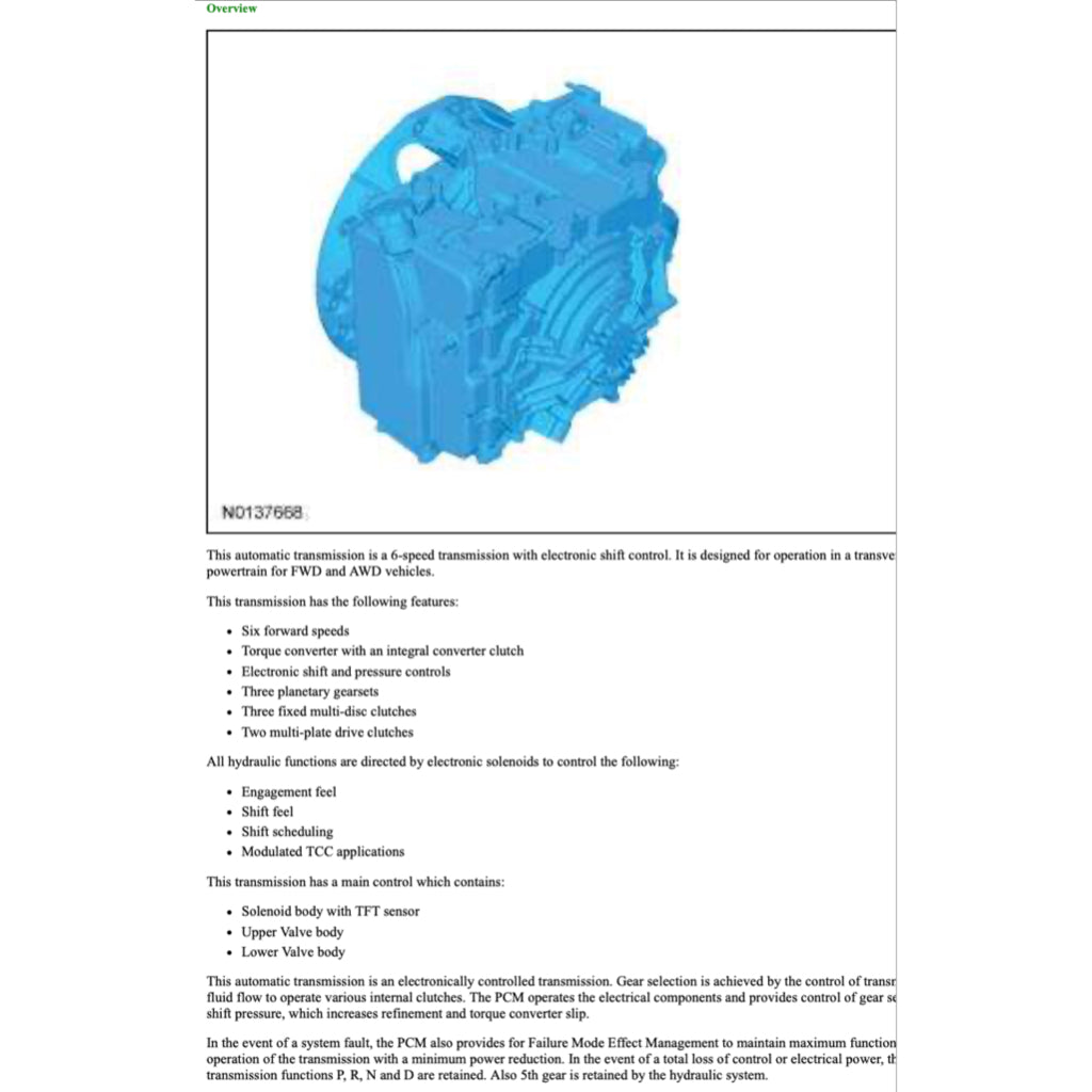 LINCOLN MKS (2008-2016) SERVICE WORKSHOP MANUAL - Image 8
