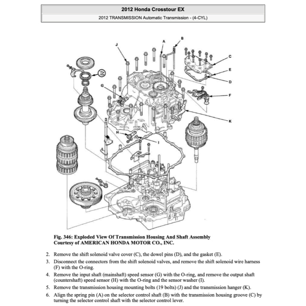 HONDA CROSSTOUR TF1/2 (2010-2015) SERVICE WORKSHOP MANUAL - Image 7