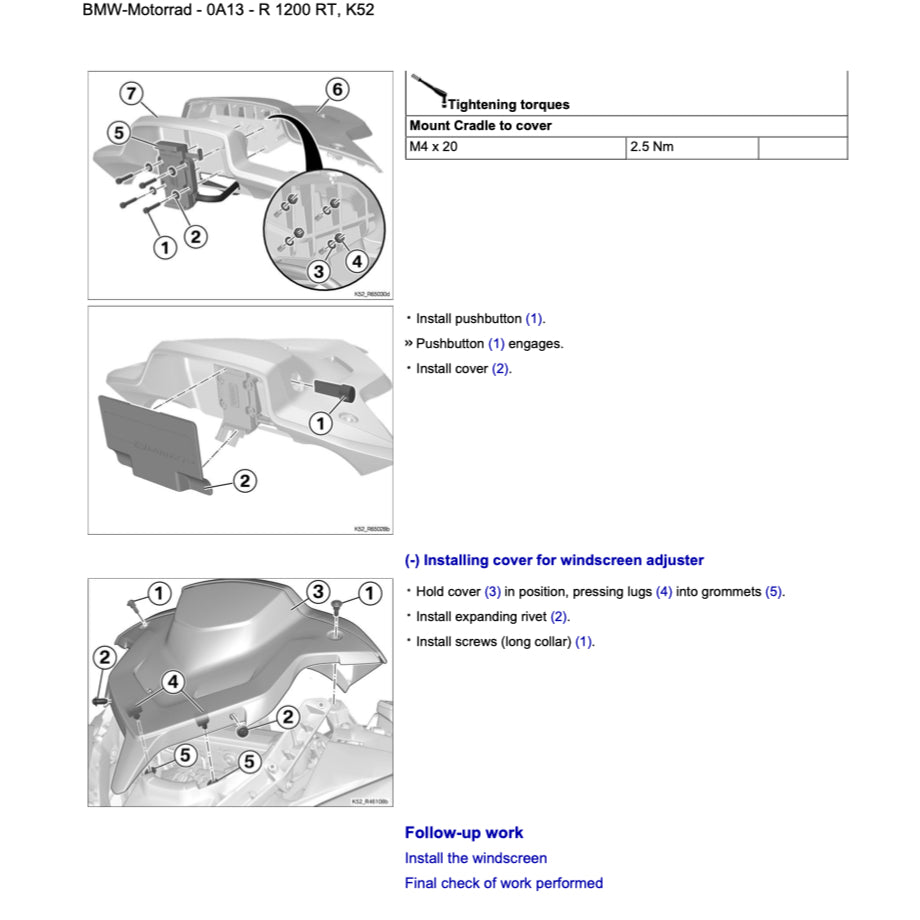 BMW R1200 RT (2014-2018) SERVICE WORKSHOP MANUAL + RIDER'S MANUAL - Image 10