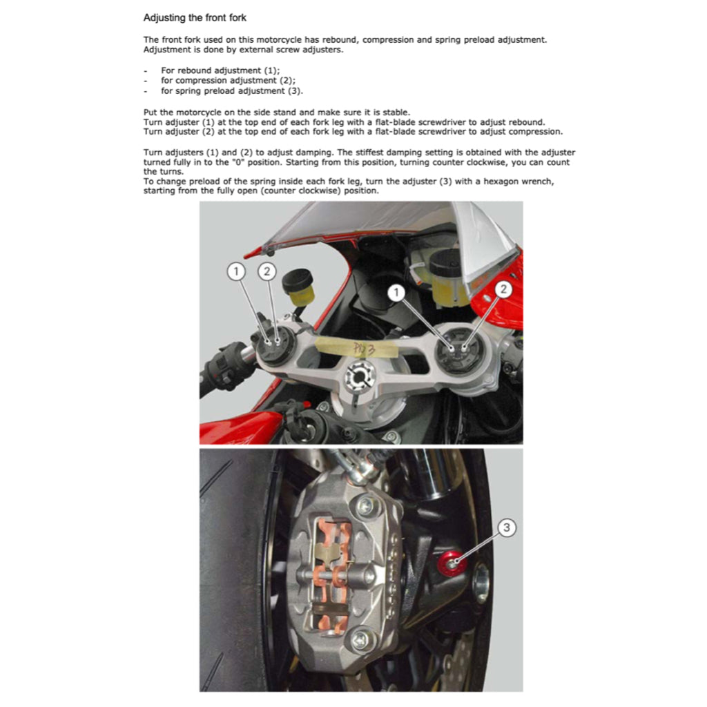 DUCATI PANIGALE 899 (2013-2015) SERVICE WORKSHOP MANUAL + PARTS CATALOGUE + OWNER MANUAL - Image 4