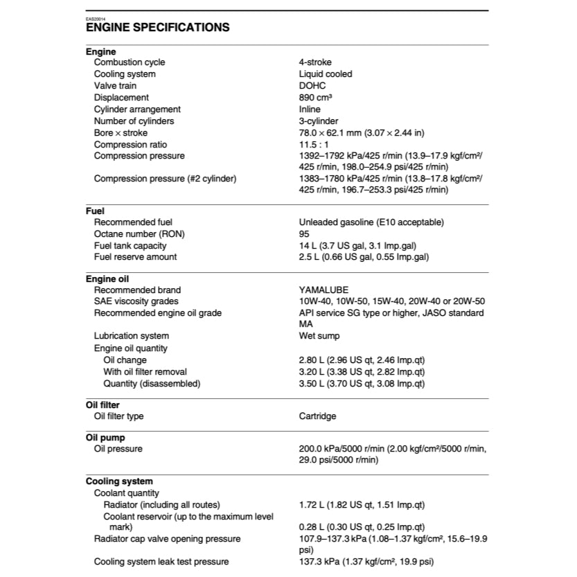 YAMAHA MT-09 MT09 (2024+) SERVICE WORKSHOP MANUAL + OWNER'S MANUAL - Image 4
