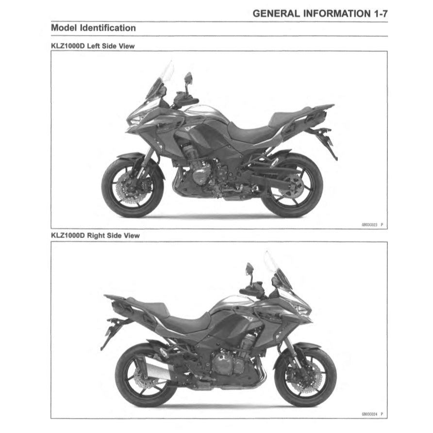 KAWASAKI VERSYS KLZ1000 SE (2019-2023) SERVICE WORKSHOP MANUAL + PARTS CATALOGUE + OWNER'S MANUAL - Image 4