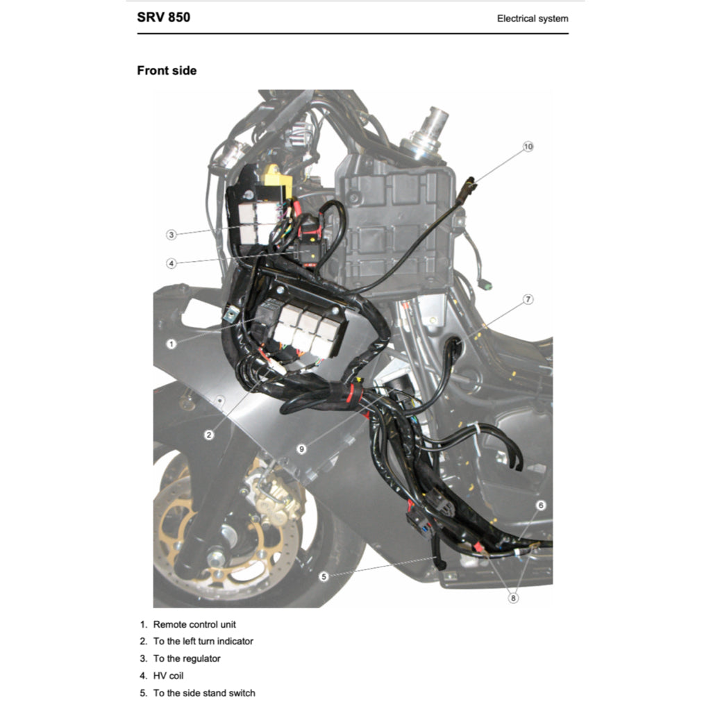 APRILIA SRV850 (2012-2016) SERVICE WORKSHOP MANUAL + PARTS CATALOGUE - Image 6