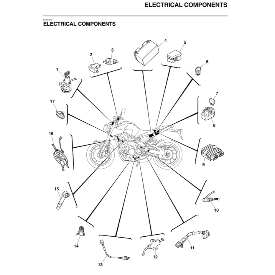 YAMAHA MT-09 MT09 (2014-2017) SERVICE WORKSHOP MANUAL + PARTS CATALOGUE + OWNER MANUAL - Image 10