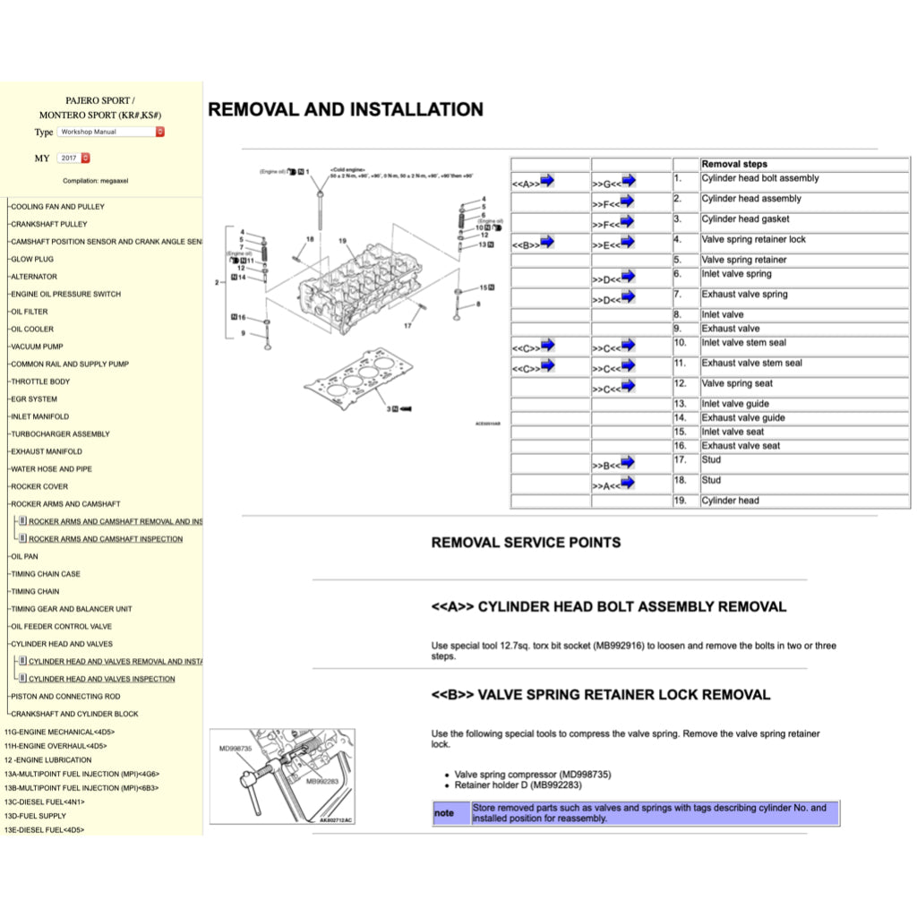 MITSUBISHI PAJERO SPORT (2016+) ONLINE SERVICE WORKSHOP MANUAL - Image 3