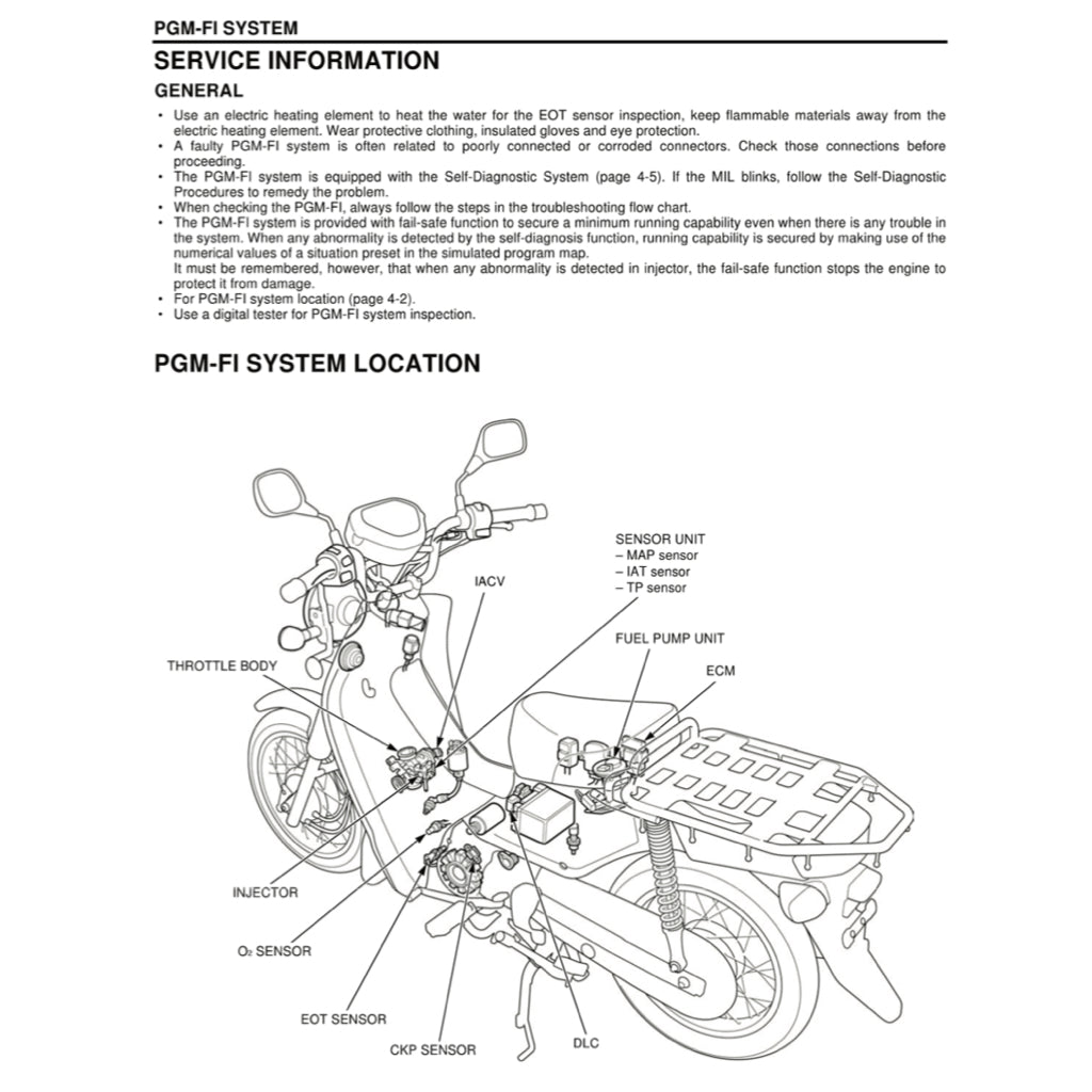 HONDA DREAM EX5 FI 110i (2013-2018) SERVICE WORKSHOP MANUAL + PARTS CATALOGUE + OWNER'S MANUAL - Image 5