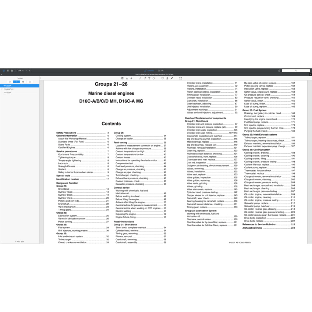 VOLVO PENTA DIESEL ENGINE D SERIES ( D3 D4 D6 D9 D12 D13 D16) SERVICE REPAIR WORKSHOP MANUAL - Image 3