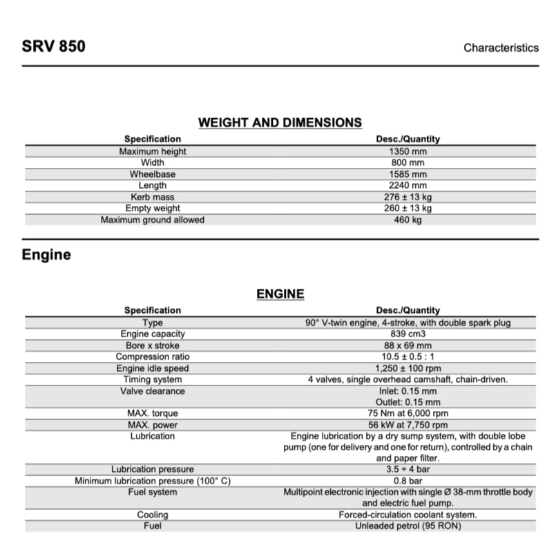 APRILIA SRV850 (2012-2016) SERVICE WORKSHOP MANUAL + PARTS CATALOGUE - Image 5