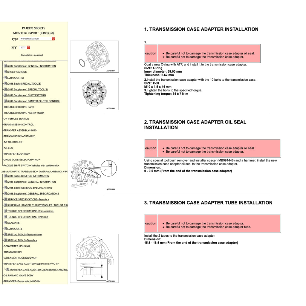 MITSUBISHI PAJERO SPORT (2016+) ONLINE SERVICE WORKSHOP MANUAL - Image 8