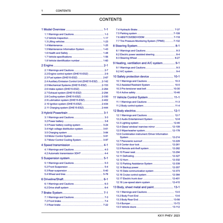GEELY XINGYUE L / MONJARO KX11 PHEV (2023+) SERVICE WORKSHOP MANUAL - Image 3