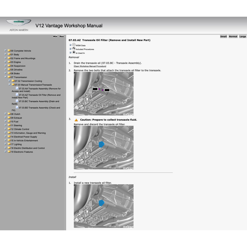 ASTON MARTIN V12 VANTAGE (2009-2018) SERVICE WORKSHOP MANUAL - Image 6