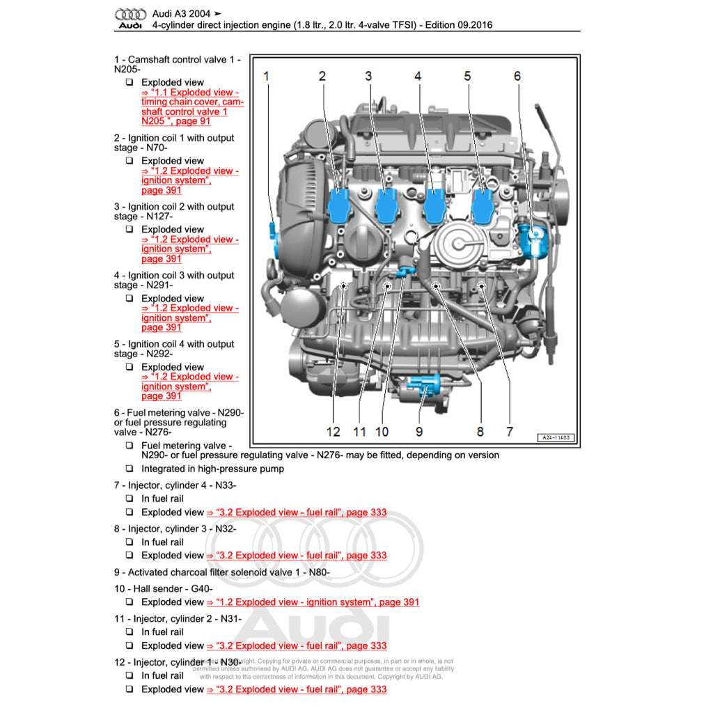 Audi A3 8P (2003-2012) SERVICE WORKSHOP MANUAL - Image 3