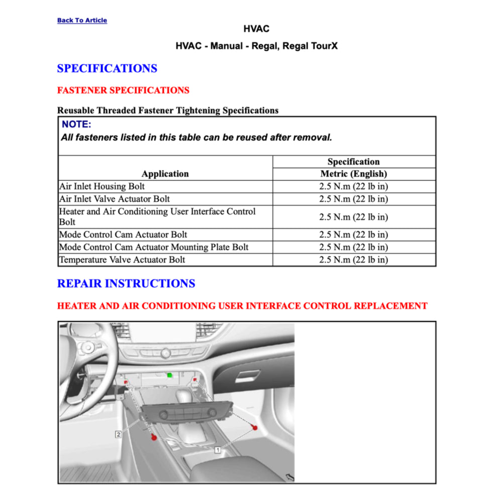 BUICK REGAL (2018-2020) SERVICE WORKSHOP MANUAL - Image 8