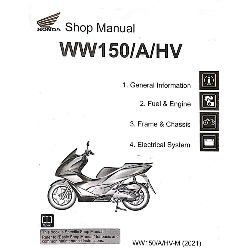 HONDA PCX160 PCX 160 WW150/A/HV (2021+) SERVICE WORKSHOP MANUAL + PARTS CATALOGUE + OWNER'S MANUAL - Image 3