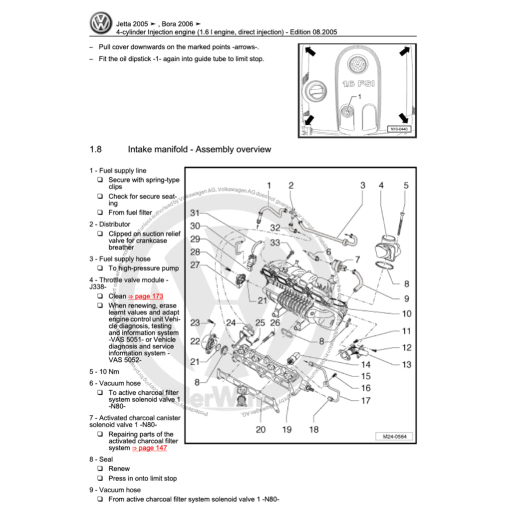 VW JETTA A5 (2005-2010) SERVICE WORKSHOP MANUAL - Image 5