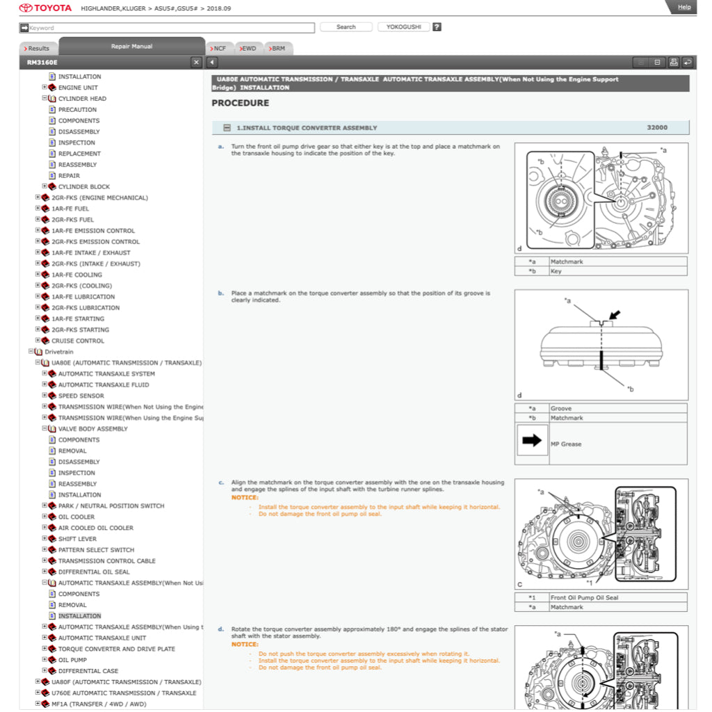 TOYOTA HIGHLANDER /KLUGER ASU50/GSU50 (2013-2019) ONLINE SERVICE WORKSHOP MANUAL - Image 8