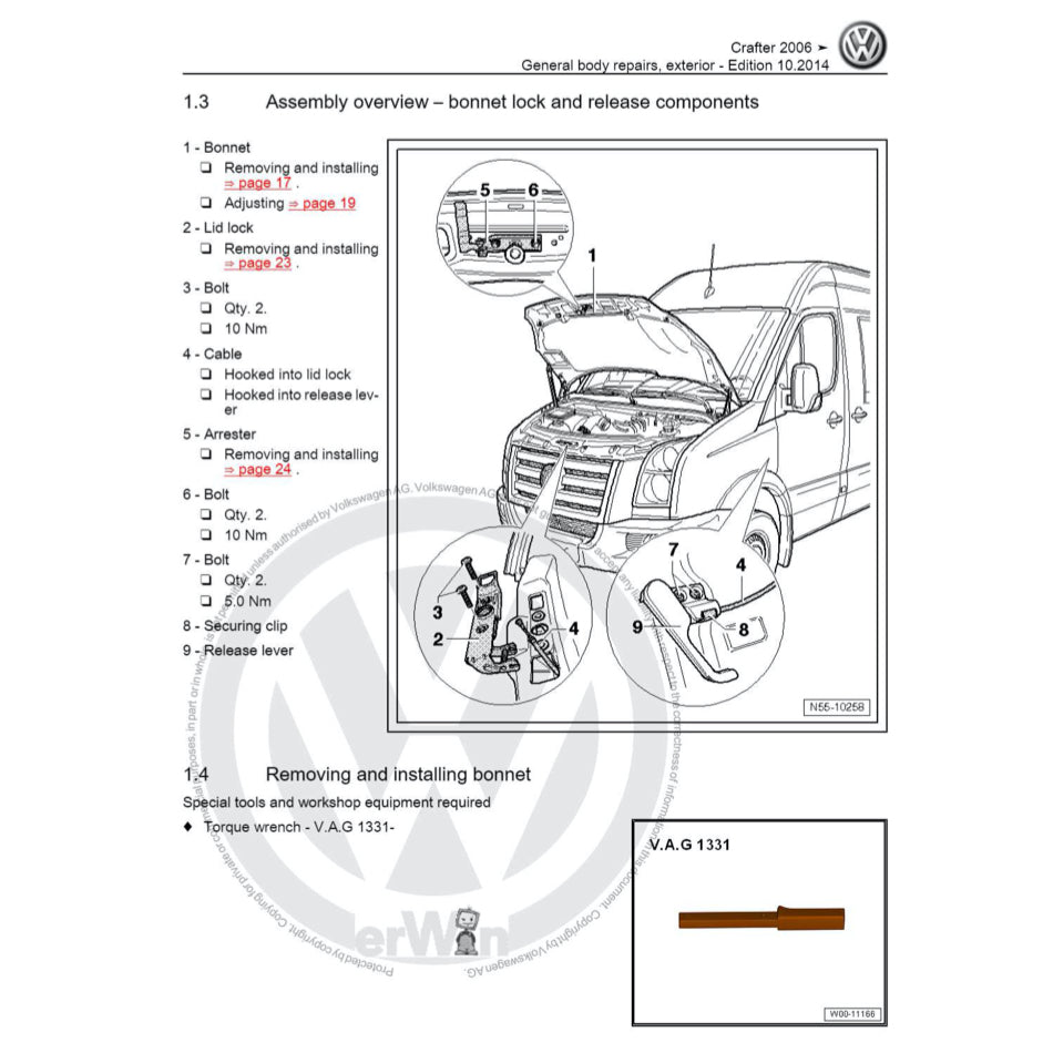 VW CRAFTER 2E/2F (2006-2017) SERVICE WORKSHOP MANUAL - Image 9