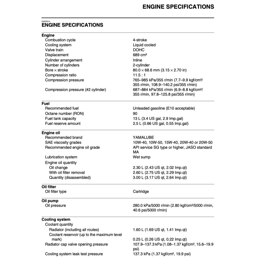 YAMAHA R7 YZF-R7 (2022+) SERVICE WORKSHOP MANUAL + PARTS CATALOGUE + OWNER'S MANUAL - Image 4