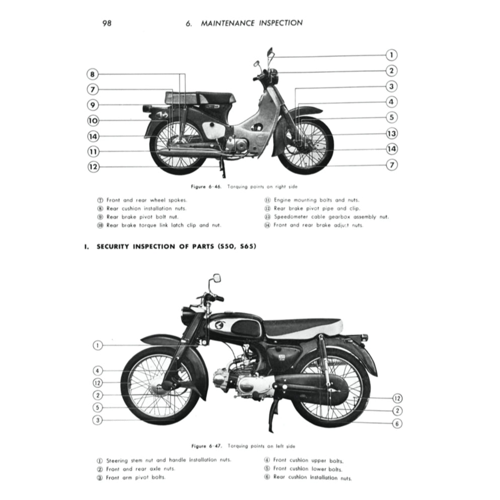 HONDA CUB50-65 C50 C65 (1966-1980) SERVICE WORKSHOP MANUAL + PARTS CATALOGUE + OWNER'S MANUAL - Image 3