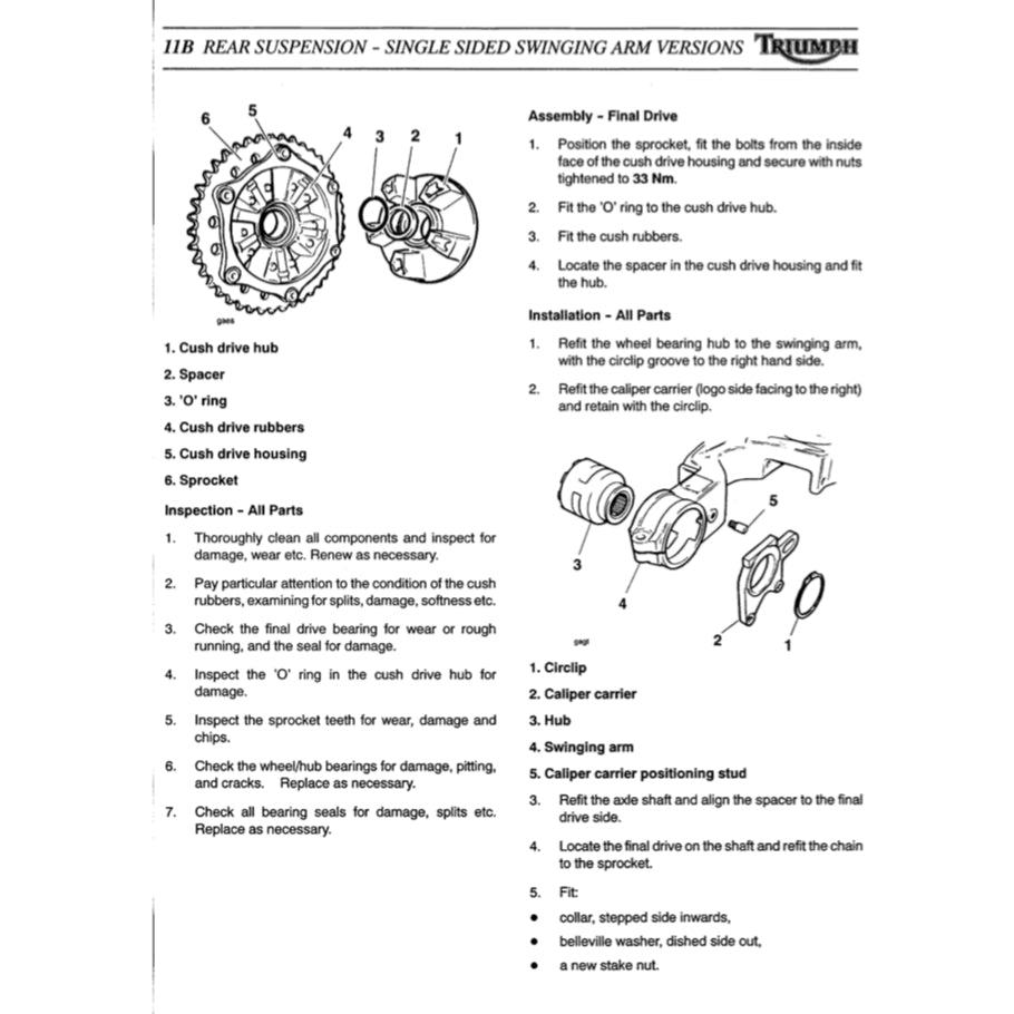 TRIUMPH SPEED TRIPLE (2002-2004) SERVICE WORKSHOP MANUAL + OWNER'S MANUAL - Image 6