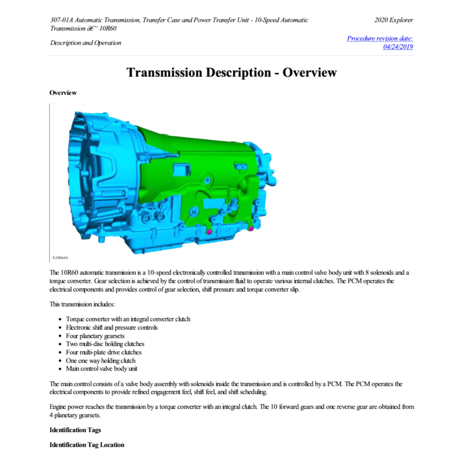 FORD EXPLORER U625 (2020+) SERVICE WORKSHOP MANUAL - Image 6