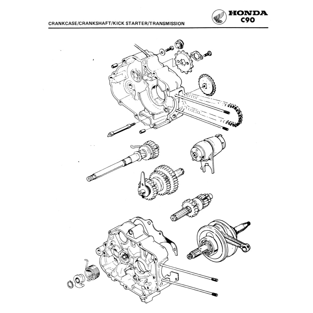 HONDA CUB90 C90 (1967-2002) SERVICE WORKSHOP MANUAL + PARTS CATALOGUE + OWNER'S MANUAL - Image 6