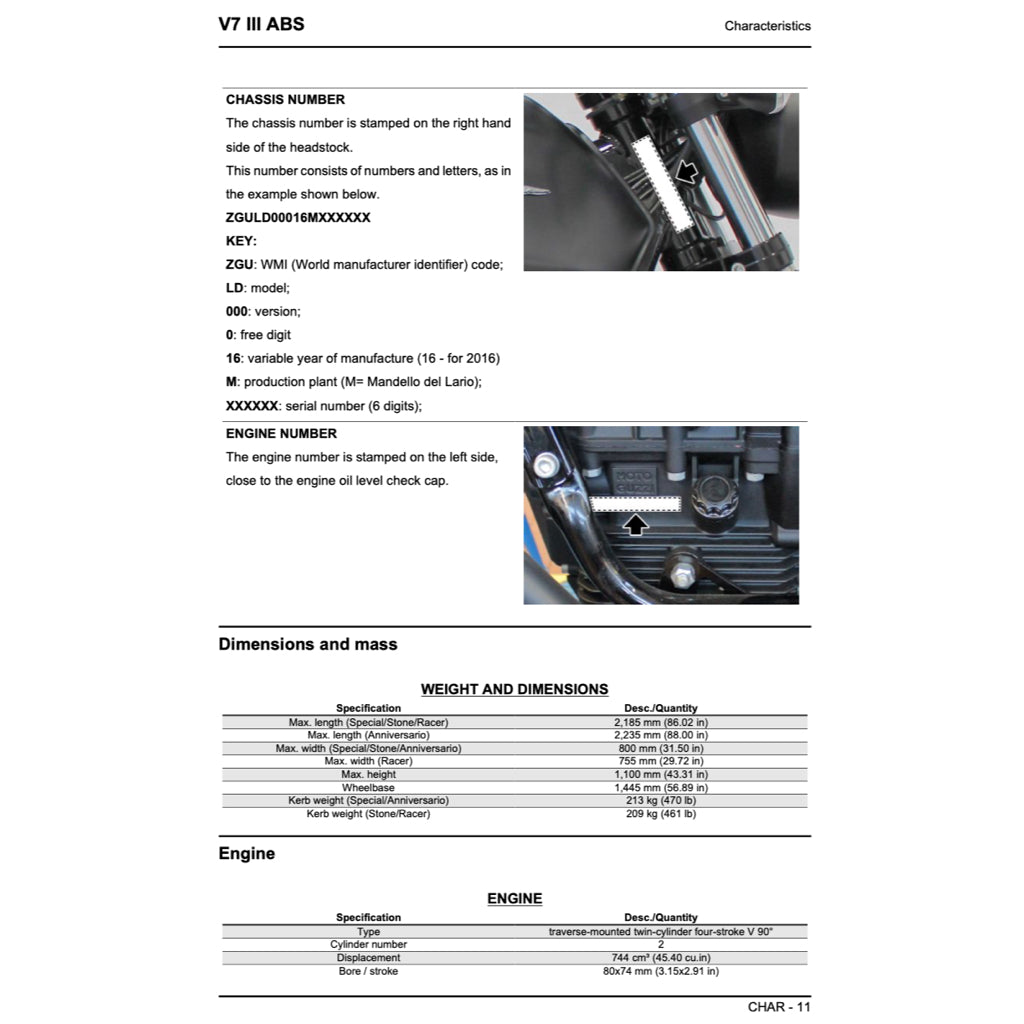 MOTO GUZZI V7 III E4 (2017-2021) SERVICE WORKSHOP MANUAL + PARTS CATALOGUE + OWNER'S MANUAL - Image 4