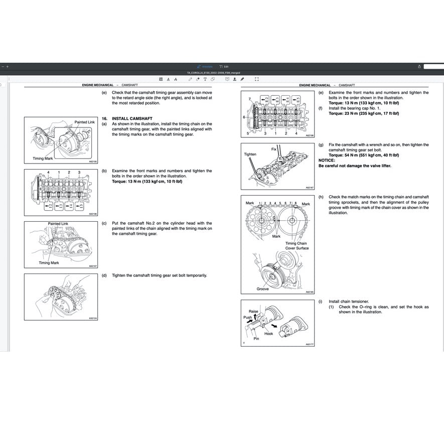 TOYOTA COROLLA ALTIS E120/130 (2002-2008) SERVICE WORKSHOP MANUAL - Image 4