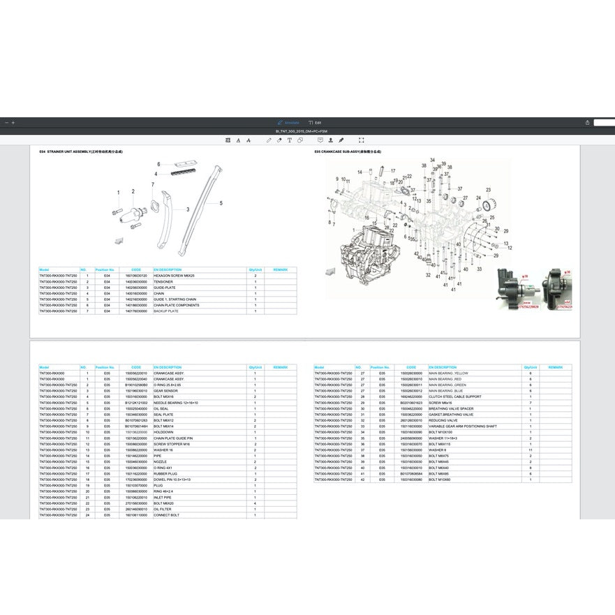 BENELLI TNT300 (2015) SERVICE WORKSHOP MANUAL + PARTS CATALOGUE + OWNER'S MANUAL - Image 8