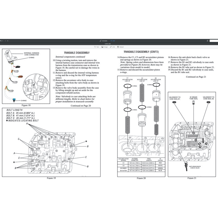 TOYOTA AUTOMATIC TRANSMISSION REPAIR MANUAL A130/A140/A240/A340/A40-41/A40D/A43DE/A440-F/A55/A750E/A761E/U140-240/U151E - Image 7