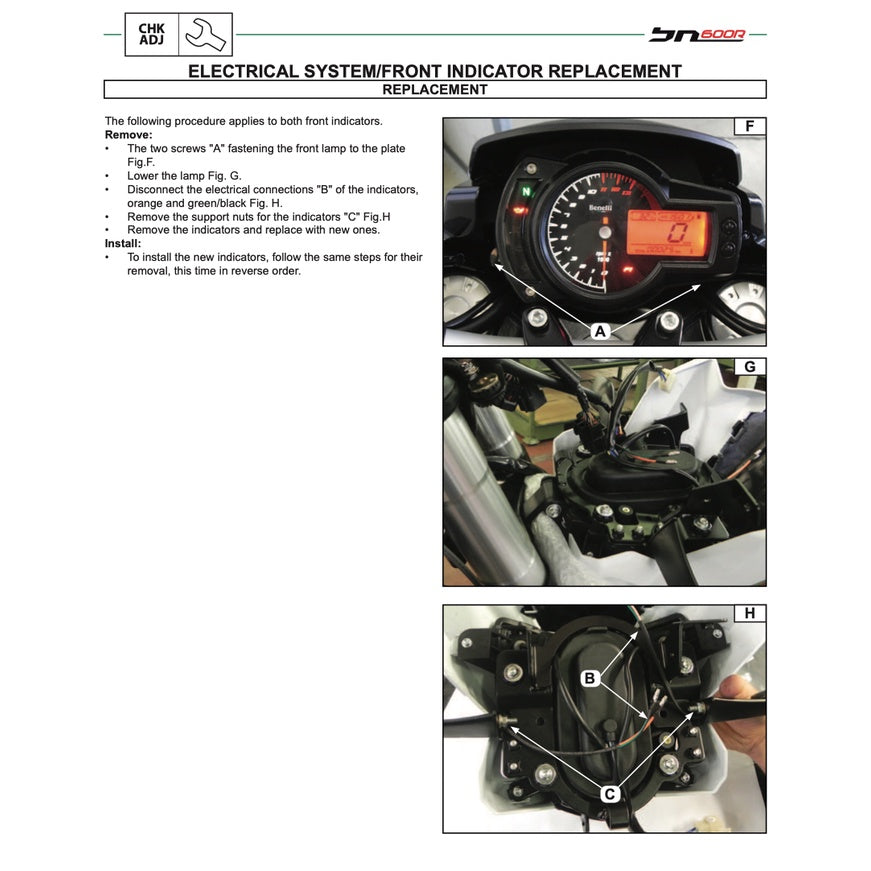 BENELLI BN600 R (2014-2018) SERVICE WORKSHOP MANUAL + PARTS CATALOGUE + OWNER'S MANUAL - Image 9
