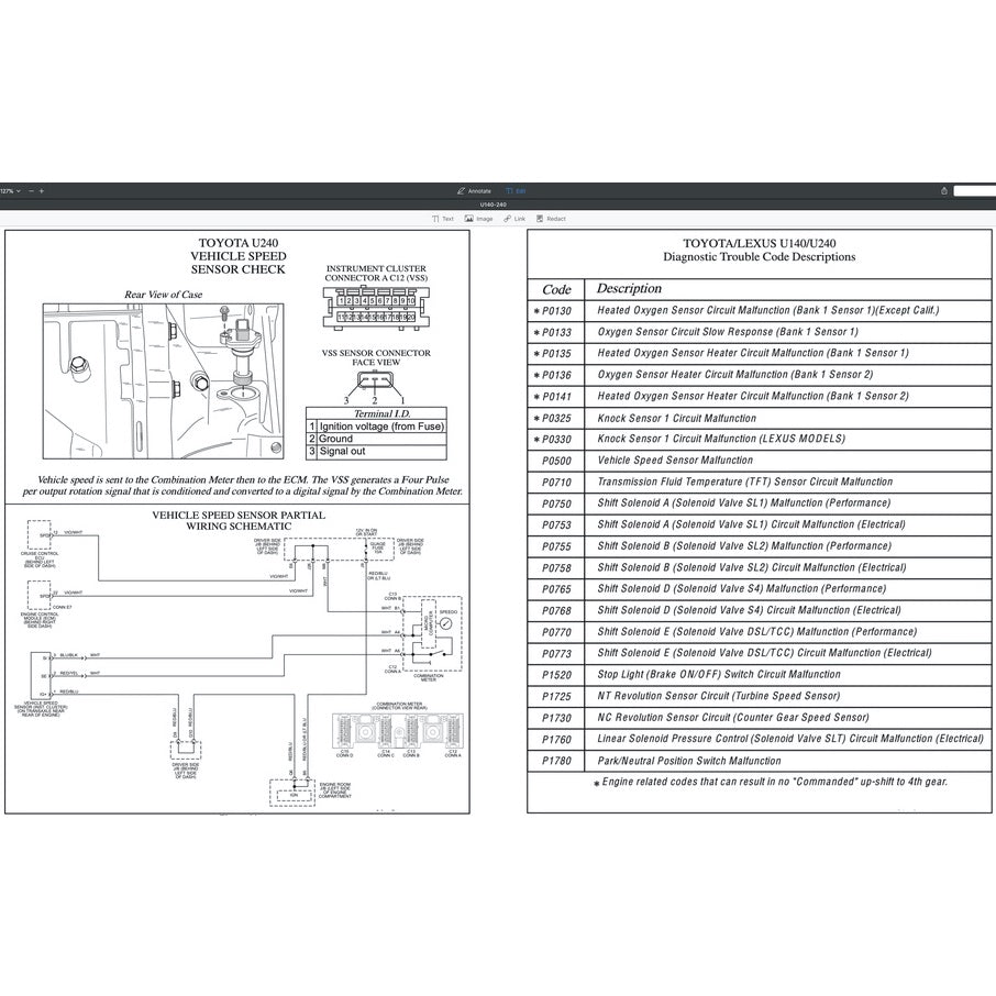 TOYOTA AUTOMATIC TRANSMISSION REPAIR MANUAL A130/A140/A240/A340/A40-41/A40D/A43DE/A440-F/A55/A750E/A761E/U140-240/U151E - Image 6