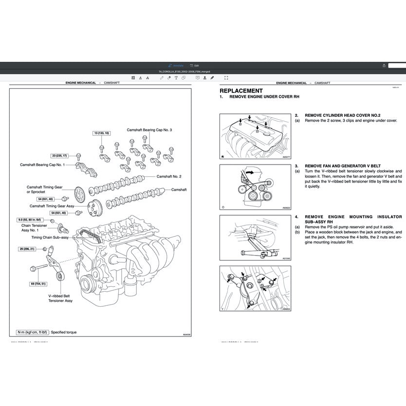 TOYOTA COROLLA ALTIS E120/130 (2002-2008) SERVICE WORKSHOP MANUAL - Image 3