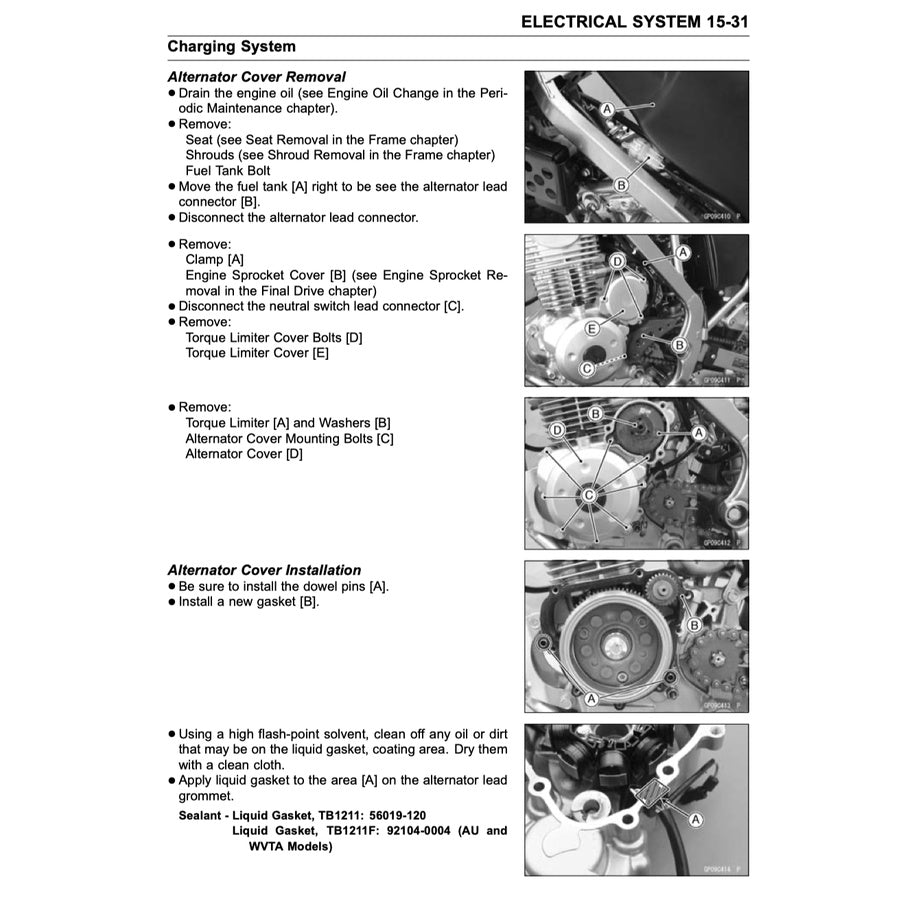 KAWASAKI KLX150L (2014-2018) SERVICE WORKSHOP MANUAL +PARTS CATALOGUE + OWNER'S MANUAL - Image 9