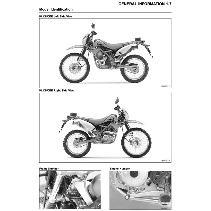 KAWASAKI KLX150L (2014-2018) SERVICE WORKSHOP MANUAL +PARTS CATALOGUE + OWNER'S MANUAL - Image 4