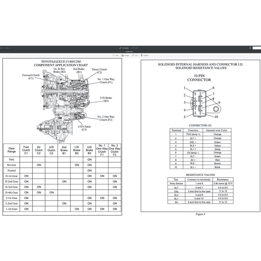 TOYOTA AUTOMATIC TRANSMISSION REPAIR MANUAL A130/A140/A240/A340/A40-41/A40D/A43DE/A440-F/A55/A750E/A761E/U140-240/U151E - Image 4