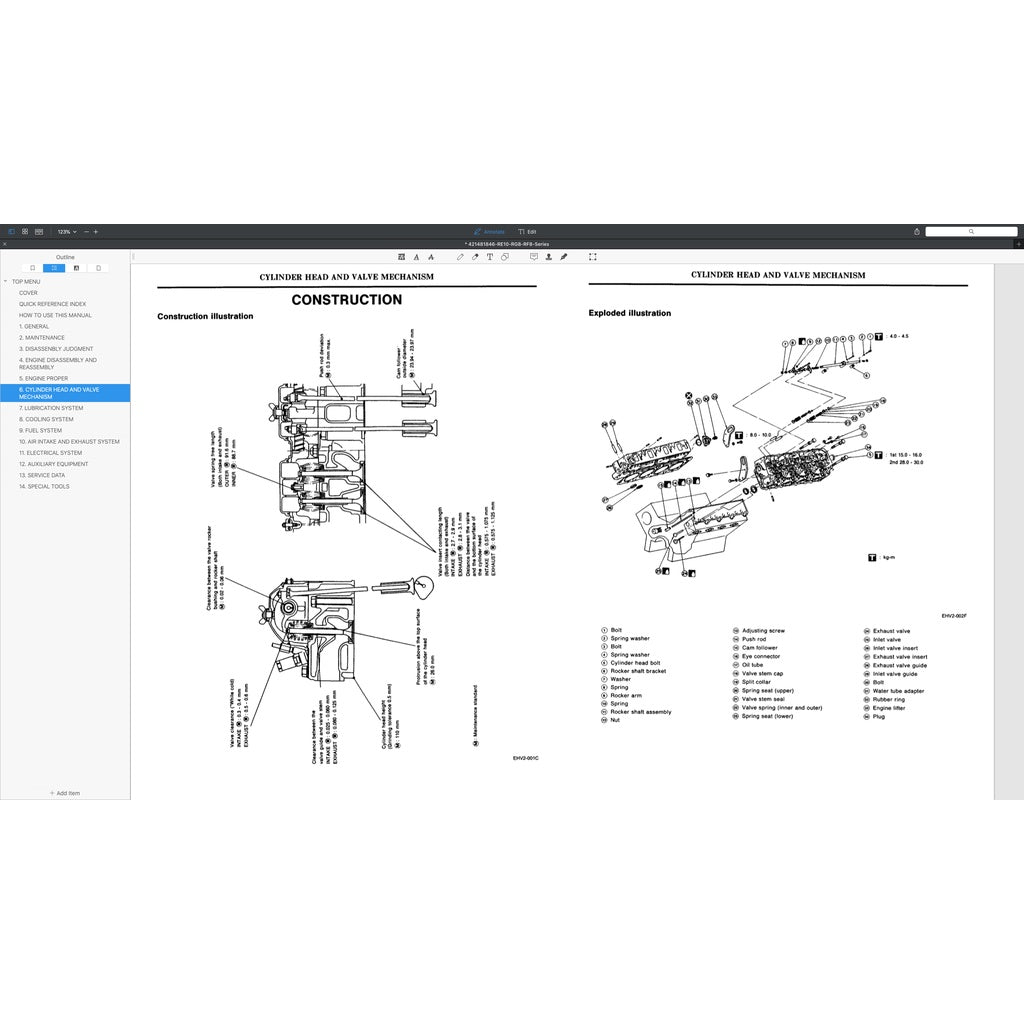 NISSAN UD DIESEL ENGINE RE10 / RF8 TC TD/ RG8 SERVICE REPAIR MANUAL - Image 6