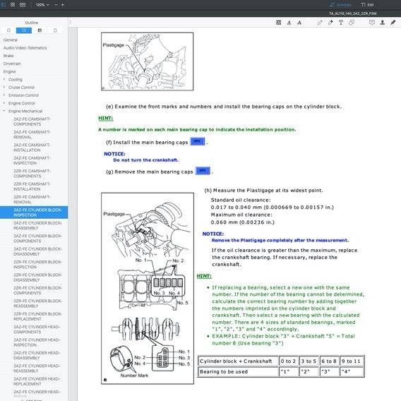 TOYOTA COROLLA ALTIS E140/150 (2007-2012) SERVICE WORKSHOP MANUAL - Image 4