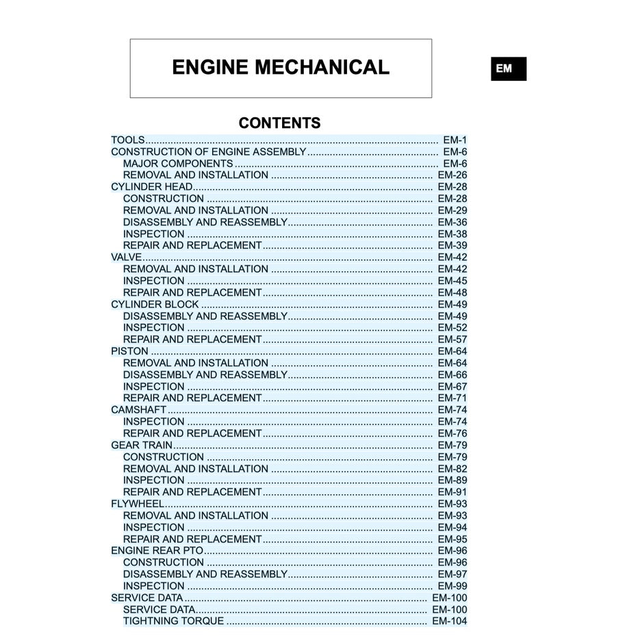 NISSAN UD DIESEL ENGINE GE13/ GE13TC/ GE13TB/ GE13TF/ GE13TD SERVICE REPAIR MANUAL - Image 10