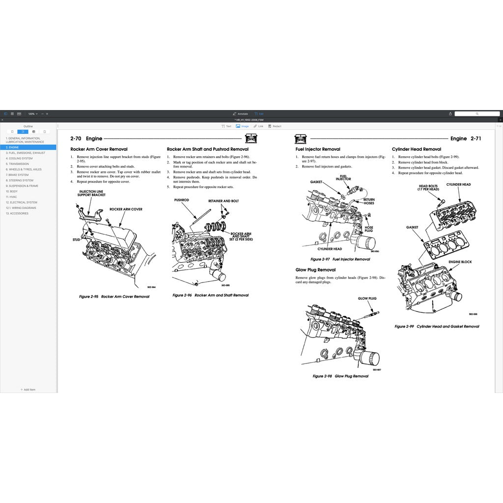 HUMMER H1 (1992-2006) SERVICE WORKSHOP MANUAL - Image 4