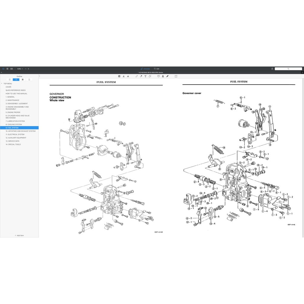 NISSAN UD DIESEL ENGINE RE10 / RF8 TC TD/ RG8 SERVICE REPAIR MANUAL - Image 8